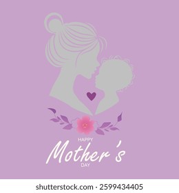 Mother's Day Love Silhouette Illustration