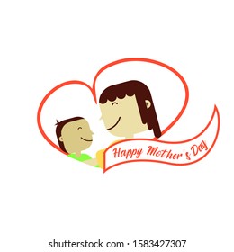 
Mother's day or I Love You Mom vector illustration cute cartoon character.