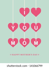 mothers day I Love You Vector Lettering text