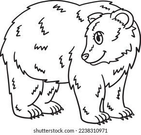 Mothers Day Mama Bear Isolated Coloring Page