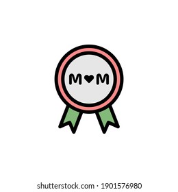 mothers day medal outline icon. Element of mothers day illustration icon. Signs and symbols can be used for web, logo, mobile app, UI, UX