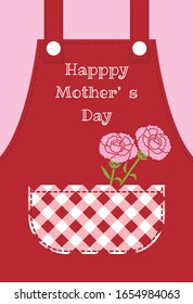 Mother's Day message card designed with apron