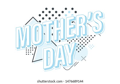 Mother's Day message design with abstract background. Vector illustration