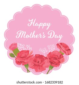 Mother's day message frame illustration.