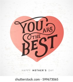 Mother's Day Minimal Greeting Card with Pastel Heart on Light Background