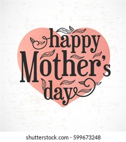 Mother's Day Minimal Greeting Card with Pastel Heart on Light Background