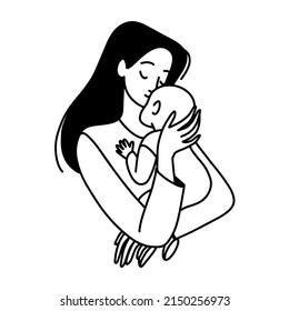 Mother's Day minimalistic line vector illustration