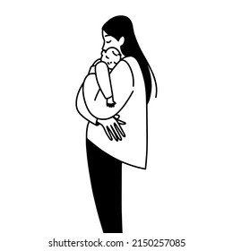 Mother's Day minimalistic line vector illustration