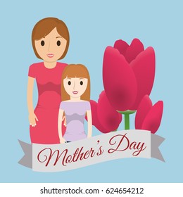 mothers day mom with child lovely card