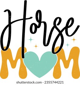 Mother's Day Mom Sublimation Design. Colorful Wavy Love Heart Typography for Mom Valentine Gift.