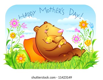 Mother's day, mother and her child, Very lovely and gentle