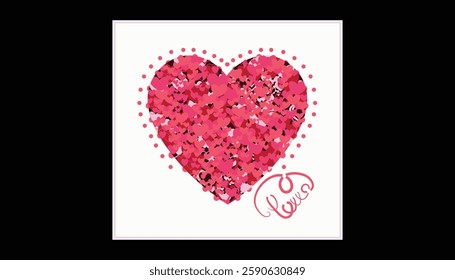 Mother's Day Multi-layer heart design gift card template.