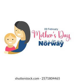 Mother's Day in Norway, celebrated on February 9, 2025, honors love and gratitude for mothers. Perfect for designs with flowers, heartfelt themes, and family moments to create meaningful visuals.