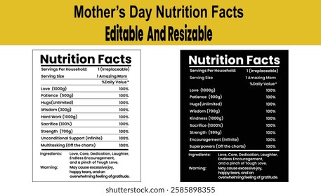 Mother's Day Nutrition Facts A Fun and  Creative Gift
