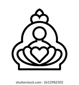 Mother's Day Outline Graphic Ornament Vector.