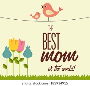 Mothers day over beige background, vector illustration