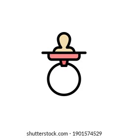 mothers day pacifier outline icon. Element of mothers day illustration icon. Signs and symbols can be used for web, logo, mobile app, UI, UX