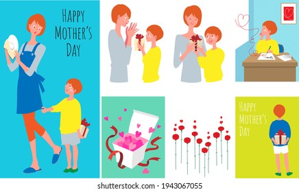 Mother's Day Parent-child and mother set