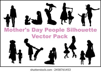 Mother's Day People Silhouette Vector Pack