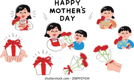 Mother's Day person illustration set