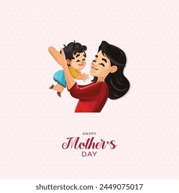 Mother's Day, post, card.  Mothers Day poster, happy Mother's Day poster, Vector. Happy Mother's Day, Social Media post.  mom, baby, oster,pattern,sale. offer, 8 May.