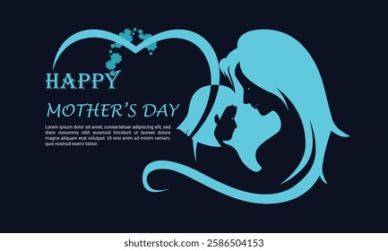 Mother's Day poster, background, card with hearts. Vector