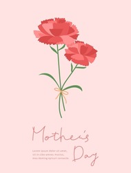 Mother's Day Poster With Carnation.