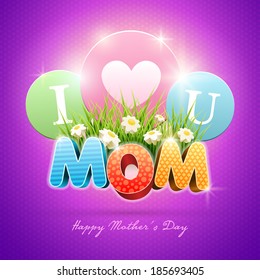 Mother's Day Poster design template. Elements are layered separately in vector file.