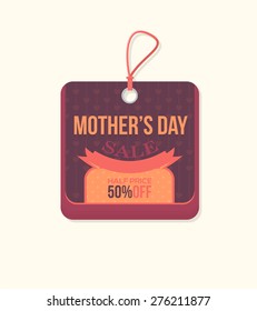 Mother's Day Price Concept Tag, Banner, Ellipse Label Vector Design Template