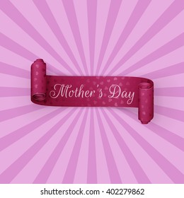 Mothers Day purple greeting scroll Ribbon