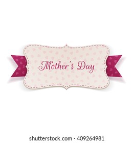 Mothers Day realistic Banner with festive Ribbon