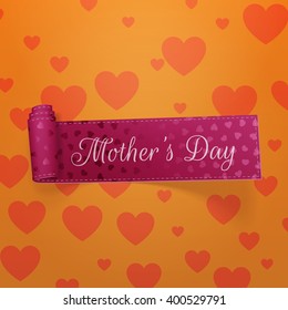 Mothers Day realistic greeting curved Ribbon