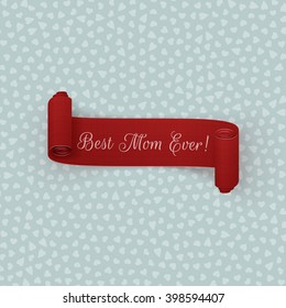 Mothers Day realistic scroll festive Ribbon