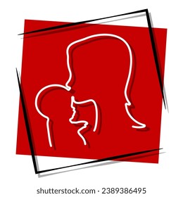 mothers day red banner in frame. Vector illustration.