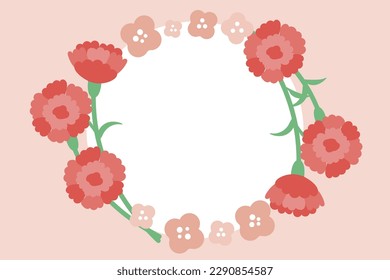Mother's day red carnation illustration frame