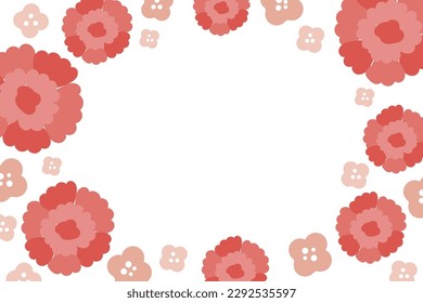 Mother's day red carnation illustration frame