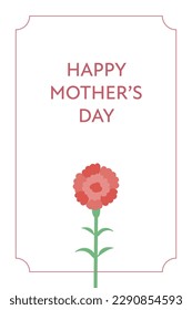 Mother's day red carnation vector illustration background