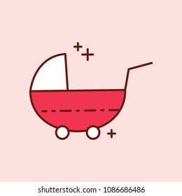 Mother's day red icon with light pink backgorund vector 