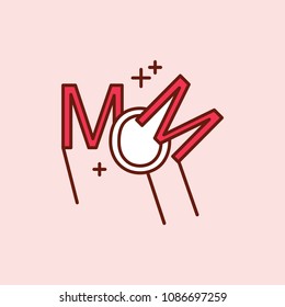 Mother's day red icon with light pink backgorund vector 