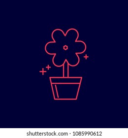 Mother's day red neon icons with dark background vector 
