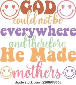 Mother's Day Retro groovy SVG Design