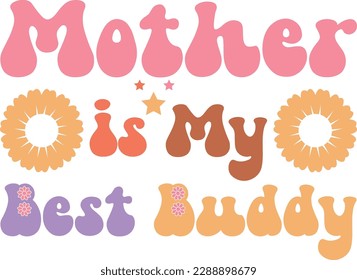 Mother's Day Retro groovy SVG Design