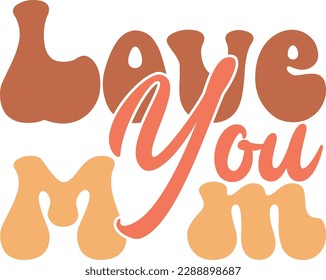 Mother's Day Retro groovy SVG Design