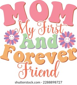 Mother's Day Retro groovy SVG Design