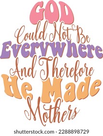 Mother's Day Retro groovy SVG Design