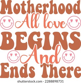 Mother's Day Retro groovy SVG Design