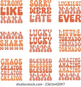mother's day retro svg design bundle and eps file