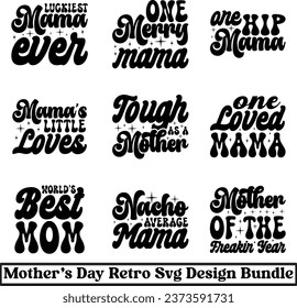 mother's day retro ''svg'' design bundle and eps file svg