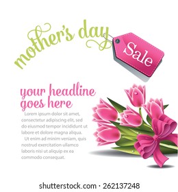 Mothers Day sale background EPS 10 vector illustration for greeting card, ad, promotion, poster, flier, blog, article, social media, marketing, flyer, web page, signage