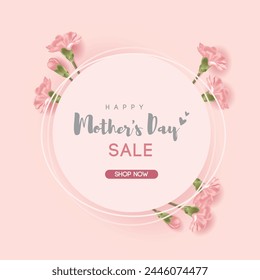 Mother's day sale banner with carnations